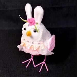 2020 Way To Celebrate Walmart Soft White Easter Chick Bunny Pink Gingham Dress